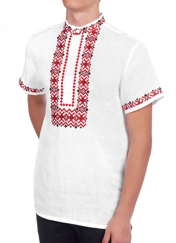 Vyshyvanka for Man Ukrainian Vyshyvanka Ukraine Sorochka Ukrainian Vyshyvanka Embrodered Shirt Ethno Vintage Embroidered Clothing