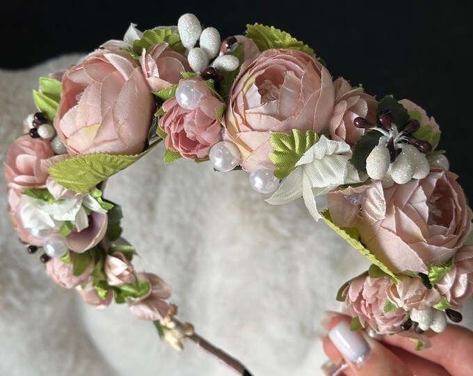 Handmade Ukrainian Flower Crown | Vinok | Вінок | Floral Wreath Headband | Hair Accessory Gift for Her or Girl | Boho Festival Style (17)