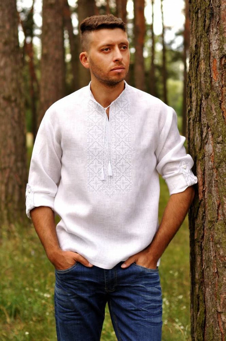 Ukrainian Vyshyvanka | Men's Embroidered Shirt | Вишиванка | Ukraine Vintage Sorochka Gift for Him | Ukrainian Clothing in USA bild 1