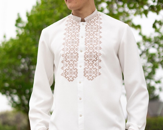 Ukrainian Vyshyvanka | Men's Embroidered Shirt | Вишиванка | Ukraine Vintage Sorochka Gift for Him | Handmade Ukrainian Clothing (17)