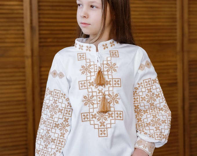 Girls' Embroidered Vyshyvanka Blouse | Traditional Ukrainian Shirt in USA