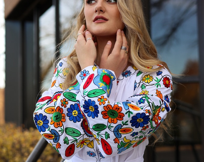 Ukrainian Vyshyvanka Dress | Ukraine Embroidered Dress in USA | Handmade Traditional Ukraine-Style Boho Embroidery Gift | Вишиванка (31)