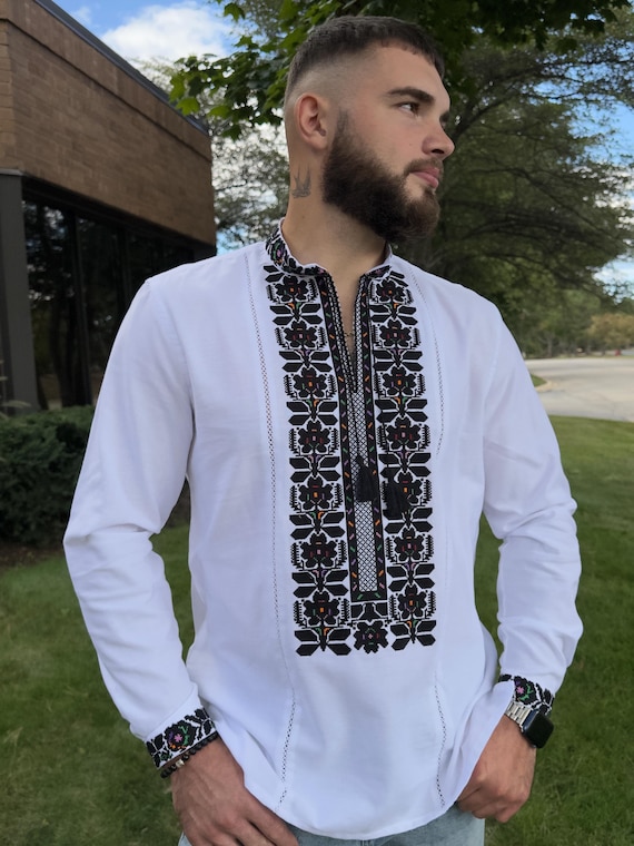 Ukrainian Vyshyvanka | Men's Embroidered Shirt | Вишиванка | Ukraine Vintage Sorochka Gift for Him | Handmade Ukrainian Clothing