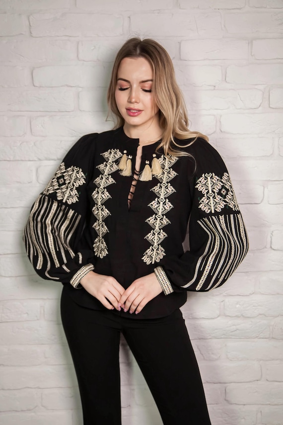Ukrainian Embroidered Blouse for Women | Ethno Vintage Women's Vyshyvanka Shirt | Sorochka Vyshyta | Vyshyvanka Gift USA | Вишиванка