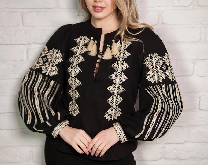 Ukrainian Embroidered Blouse for Women | Ethno Vintage Women's Vyshyvanka Shirt | Sorochka Vyshyta | Vyshyvanka Gift USA | Вишиванка