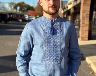 Ukrainian Vyshyvanka | Men's Embroidered Shirt | Вишиванка | Ukraine Vintage Sorochka Gift for Him | Handmade Ukrainian Clothing (34)
