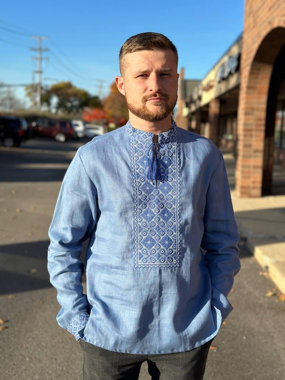 Ukrainian Vyshyvanka | Men's Embroidered Shirt | Вишиванка | Ukraine Vintage Sorochka Gift for Him | Handmade Ukrainian Clothing (34)