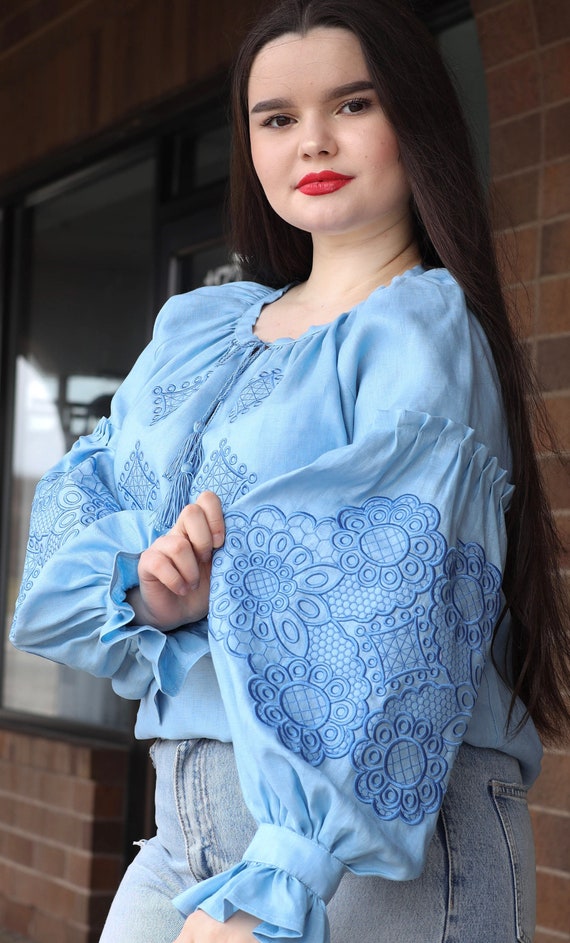 Ukrainian Embroidered Blouse for Women | Ethno Vintage Women's Vyshyvanka Shirt | Sorochka Vyshyta | Vyshyvanka Gift USA | Вишиванка (106)
