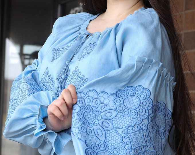 Ukrainian Embroidered Blouse for Women | Ethno Vintage Women's Vyshyvanka Shirt | Sorochka Vyshyta | Vyshyvanka Gift USA | Вишиванка (106)