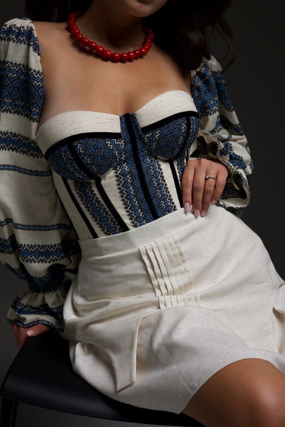 Corset | Embroidered Ukrainian Corsets in USA | Gift for Her | Handmade Present for Women | Вишитий Корсет | Ukraine Vyshyvanka (8)