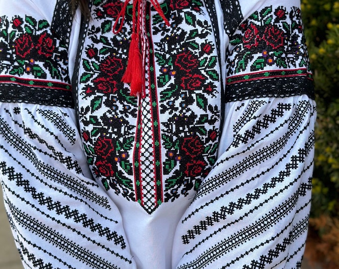 Ukrainian Embroidered Blouse for Women | Ethno Vintage Women's Vyshyvanka Shirt | Sorochka Vyshyta | Vyshyvanka Gift USA | Вишиванка (43)