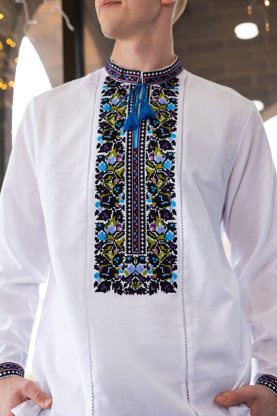 Ukrainian Vyshyvanka | Men's Embroidered Shirt | Вишиванка | Ukraine Vintage Sorochka Gift for Him | Handmade Ukrainian Clothing (69)