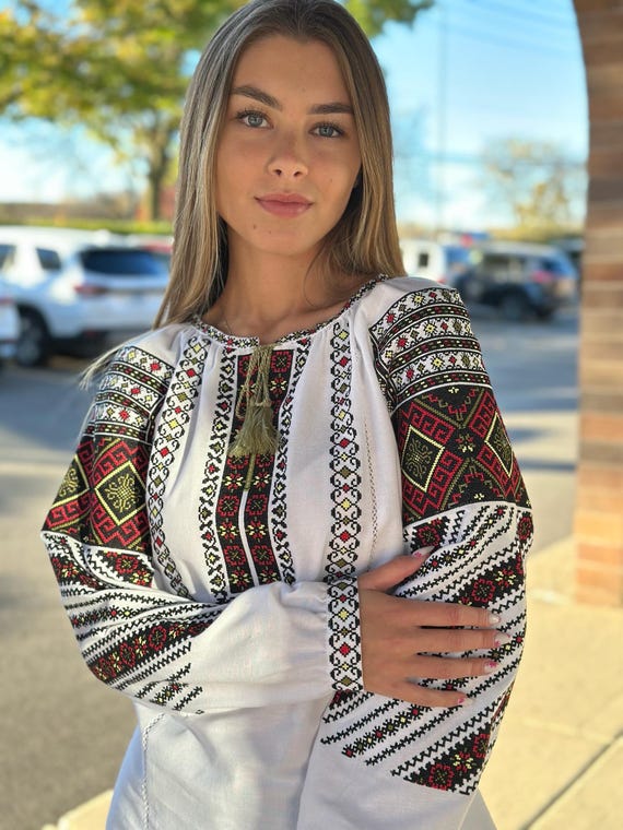 Ukrainian Embroidered Blouse for Women | Ethno Vintage Women's Vyshyvanka Shirt | Sorochka Vyshyta | Vyshyvanka Gift USA | Вишиванка