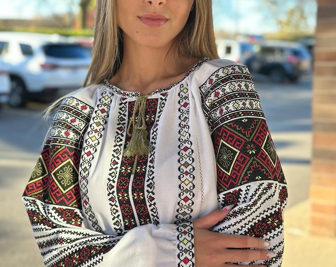 Ukrainian Embroidered Blouse for Women | Ethno Vintage Women's Vyshyvanka Shirt | Sorochka Vyshyta | Vyshyvanka Gift USA | Вишиванка (24)