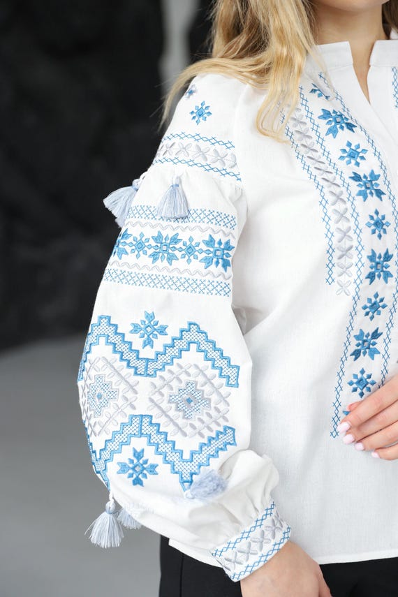 Ukrainian Embroidered Blouse | Traditional Vyshyvanka Shirt (USA Stock)