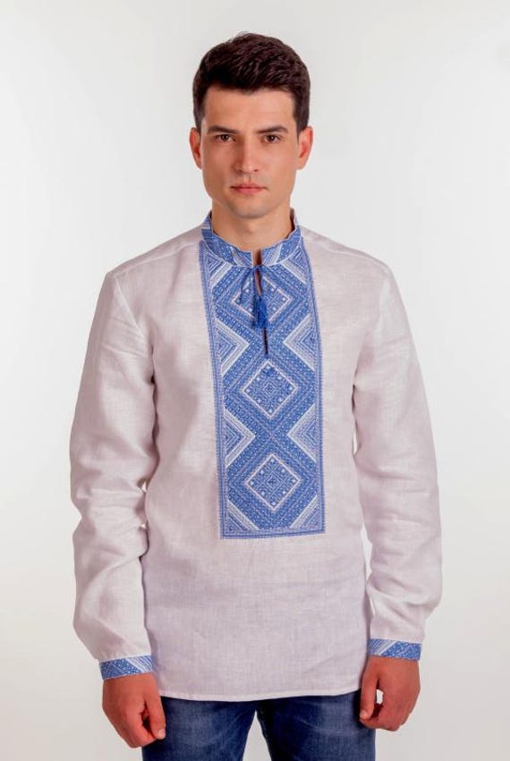 Ukrainian Vyshyvanka | Men's Embroidered Shirt | Вишиванка | Ukraine Vintage Sorochka Gift for Him | Handmade Ukrainian Clothing