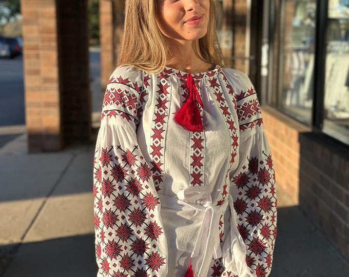 Ukrainian Embroidered Blouse for Women | Ethno Vintage Women's Vyshyvanka Shirt | Sorochka Vyshyta | Vyshyvanka Gift USA | Вишиванка (107)
