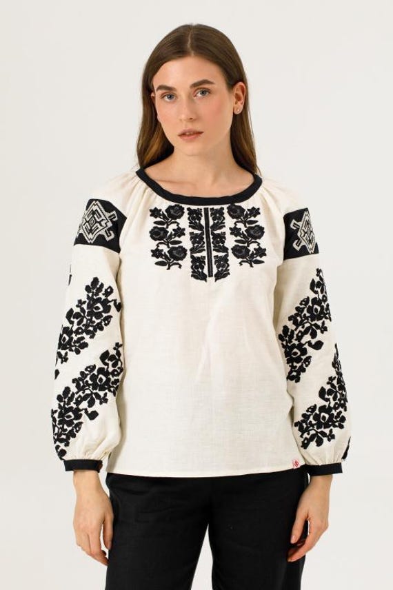 Embroidered Ukrainian Blouse | Vintage Style Vyshyvanka Top in USA