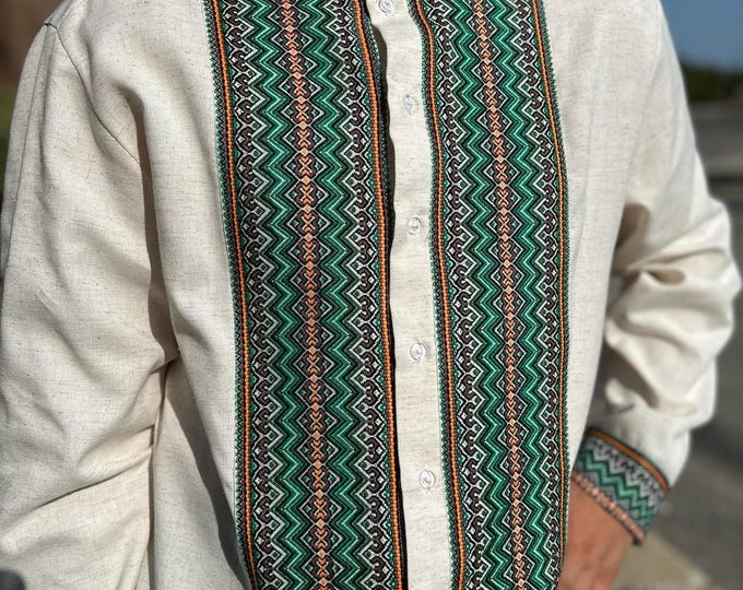 Ukrainian Vyshyvanka | Men's Embroidered Shirt | Вишиванка | Ukraine Vintage Sorochka Gift for Him | Handmade Ukrainian Clothing (44)