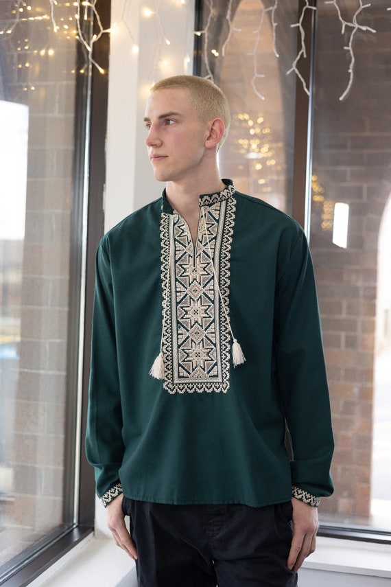 Vyshyvanka for Man Ukrainian Vyshyvanka Ukraine Sorochka Ukrainian Vyshyvanka Embrodered Shirt Ethno Vintage Embroidered Clothing