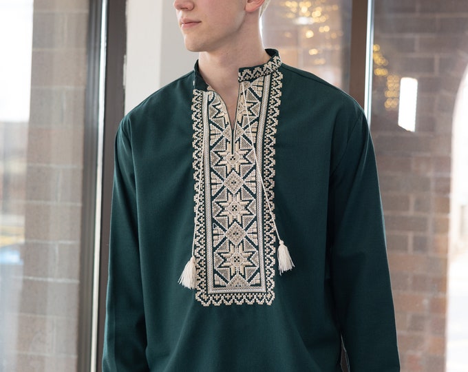 Ukrainian Vyshyvanka | Men's Embroidered Shirt | Вишиванка | Ukraine Vintage Sorochka Gift for Him | Handmade Ukrainian Clothing (89)
