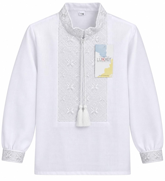 Embroidered Vyshyvanka Shirt for Boys | Ukrainian Embroidery Shirt | Traditional Ukrainian Style Gift in Stock in USA | Вишиванка у США