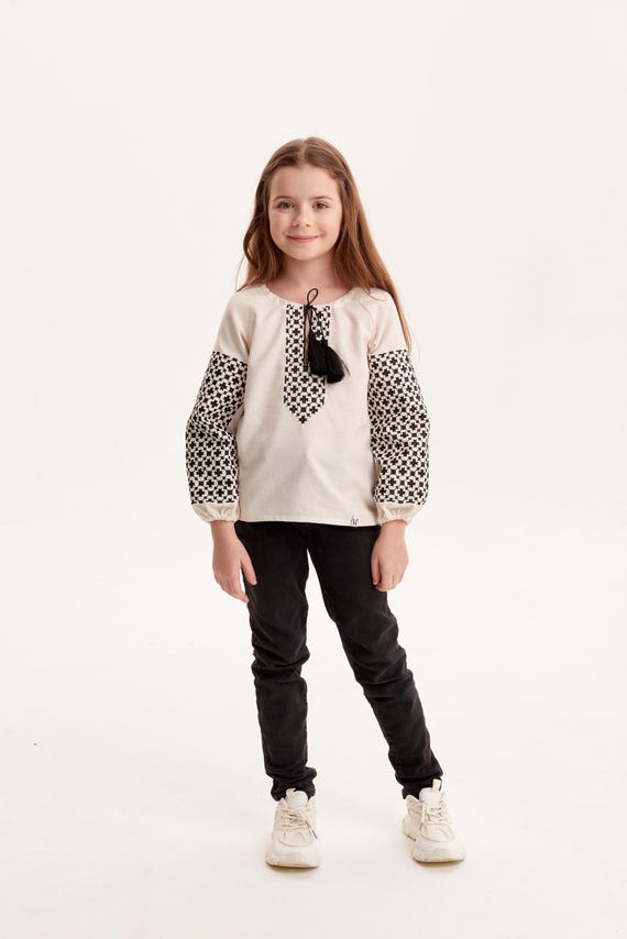 Embroidered Vyshyvanka Blouse for Girls | Ukrainian Embroidery Shirt | Traditional Ukrainian Style in Stock in USA | Вишиванка у США