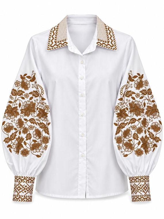 Ukrainian Embroidered Blouse | Traditional Vyshyvanka Shirt (USA Stock)