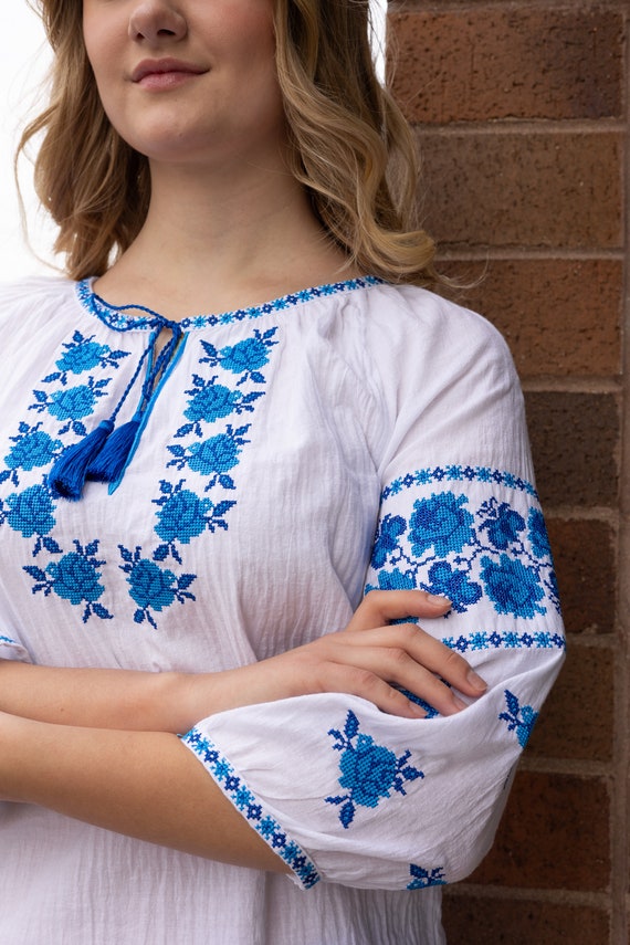 Ukrainian Embroidered Blouse for Women | Ethno Vintage Women's Vyshyvanka Shirt | Sorochka Vyshyta | Vyshyvanka Gift USA | Вишиванка (40)