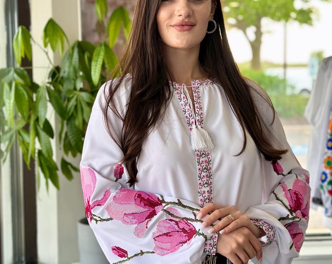 Ukrainian Embroidered Blouse for Women | Ethno Vintage Women's Vyshyvanka Shirt | Sorochka Vyshyta | Vyshyvanka Gift USA | Вишиванка