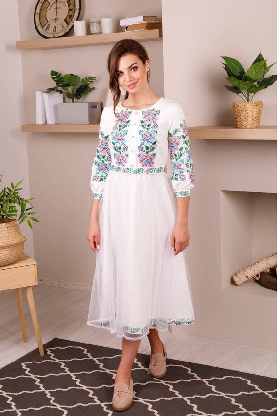 Vyshyvanka dress, embroidered dress, Ukrainian dress Wedding dress in USA