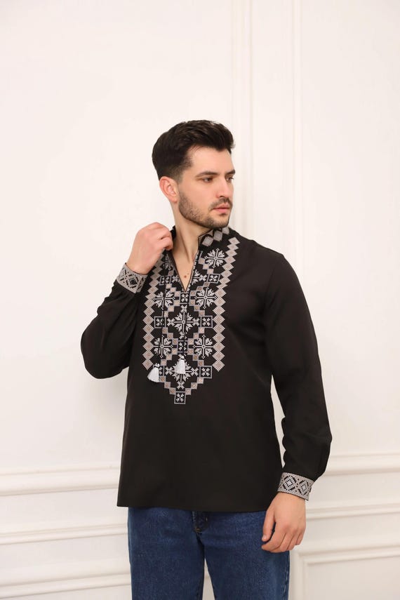 Ukrainian Vyshyvanka | Men's Embroidered Shirt | Вишиванка | Ukraine Vintage Sorochka Gift for Him | Handmade Ukrainian Clothing