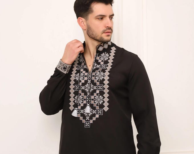 Ukrainian Vyshyvanka | Men's Embroidered Shirt | Вишиванка | Ukraine Vintage Sorochka Gift for Him | Handmade Ukrainian Clothing