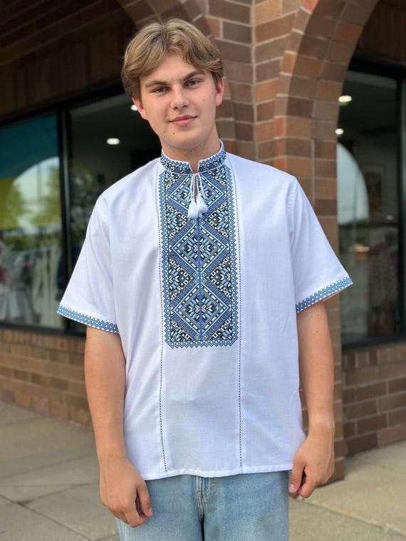 Ukrainian Vyshyvanka | Men's Embroidered Shirt | Вишиванка | Ukraine Vintage Sorochka Gift for Him | Handmade Ukrainian Clothing (47)