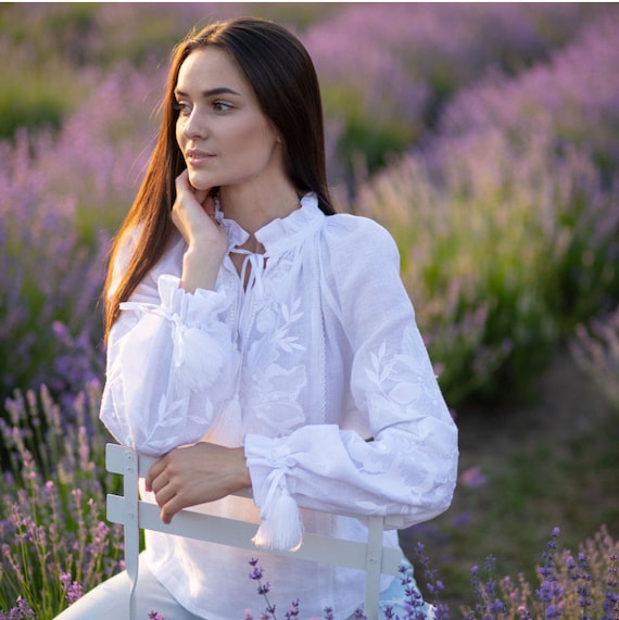 Ukrainian Embroidered Blouse for Women | Ethno Vintage Women's Vyshyvanka Shirt | Sorochka Vyshyta | Vyshyvanka Gift USA | Вишиванка (21)