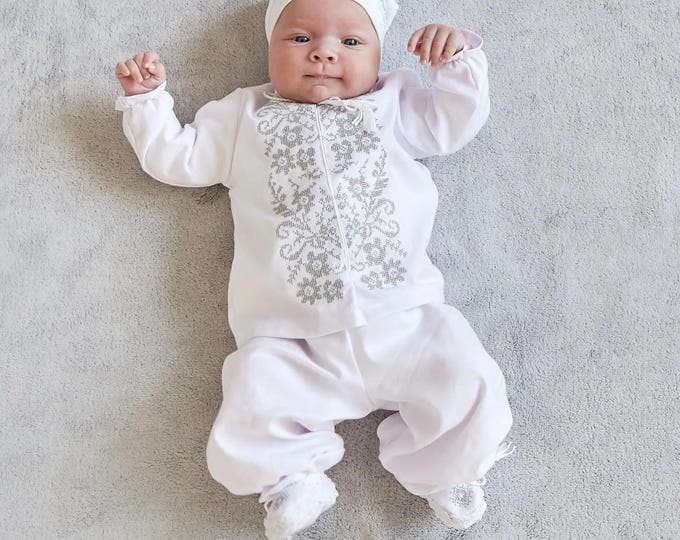 Baptism Outfit for Baby Boy | Embroidered Christening Suit | Baby Boy Formal Wear | Baptism Ceremony Clothing | Newborn Blessing Gift (7)