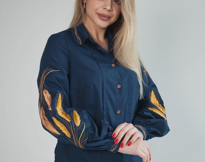 Ukrainian Embroidered Blouse for Women | Ethno Vintage Women's Vyshyvanka Shirt | Sorochka Vyshyta | Vyshyvanka Gift USA | Вишиванка (108)