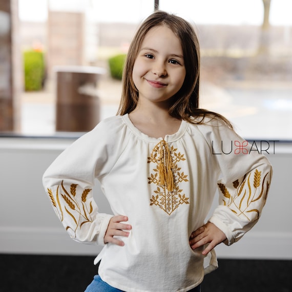 Embroidered Vyshyvanka Blouse for Girls | Ukrainian Embroidery Shirt | Traditional Ukrainian Style in Stock in USA | Вишиванка у США (9)