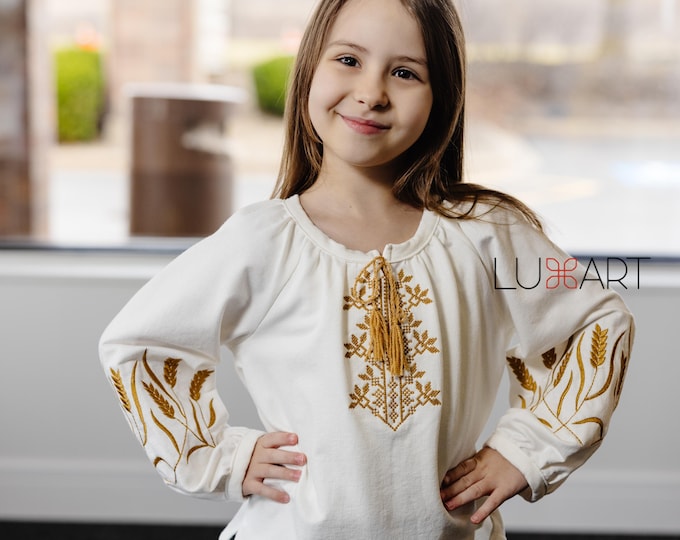 Embroidered Vyshyvanka Blouse for Girls | Ukrainian Embroidery Shirt | Traditional Ukrainian Style in Stock in USA | Вишиванка у США (9)