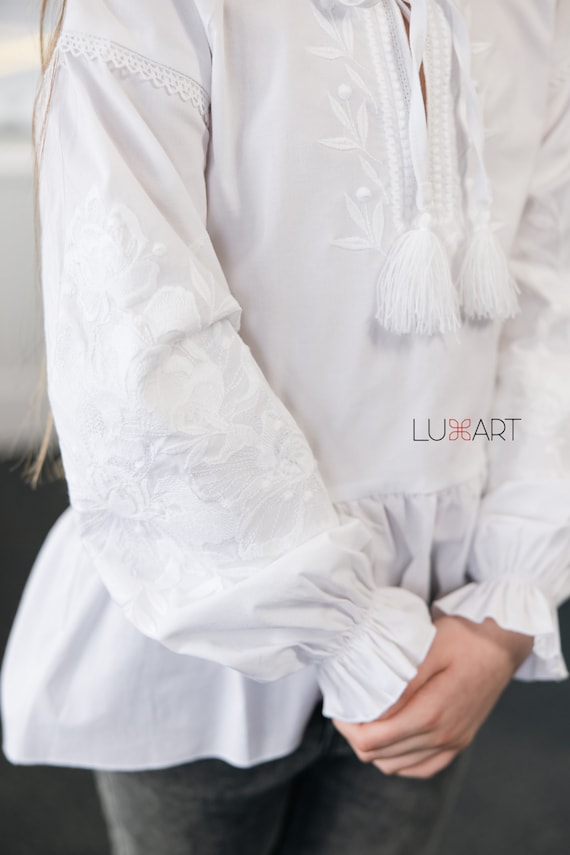 Embroidered Vyshyvanka Blouse for Girls | Ukrainian Embroidery Shirt | Traditional Ukrainian Style in Stock in USA | Вишиванка у США (4)