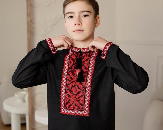 Boys' Embroidered Vyshyvanka Shirt | Traditional Ukrainian Style