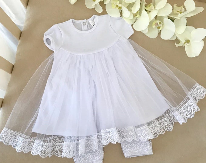 Baptism Dress | Christening EMBROIDERED Outfit | Dress for Baby | Gift Dress for Newborn (6)