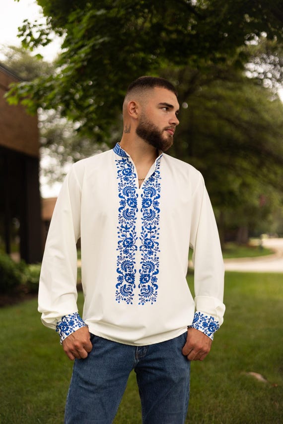 Ukrainian Vyshyvanka | Men's Embroidered Shirt | Вишиванка | Ukraine Vintage Sorochka Gift for Him | Handmade Ukrainian Clothing