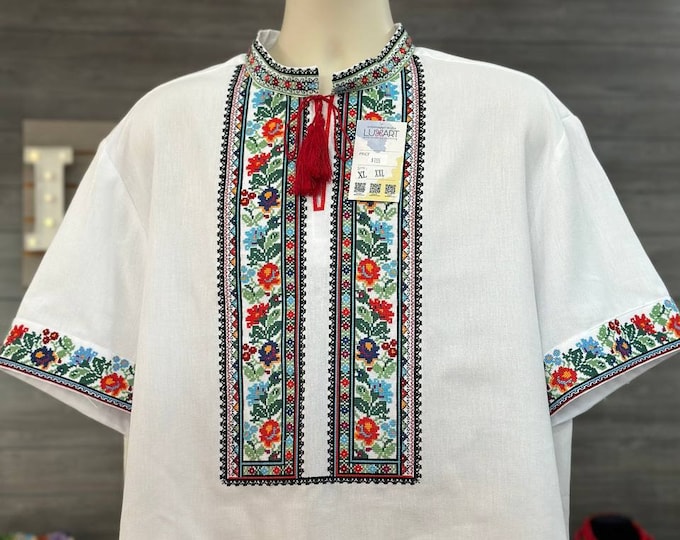 Ukrainian Vyshyvanka | Men's Embroidered Shirt | Вишиванка | Ukraine Vintage Sorochka Gift for Him | Handmade Ukrainian Clothing (81)