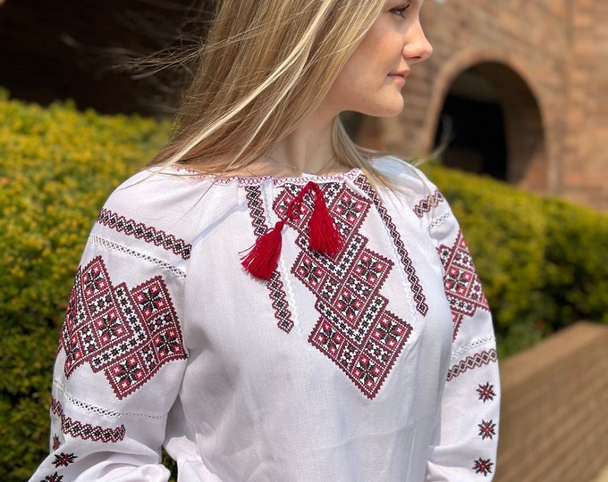 Ukrainian Embroidered Blouse for Women | Ethno Vintage Women's Vyshyvanka Shirt | Sorochka Vyshyta | Vyshyvanka Gift USA | Вишиванка (46)