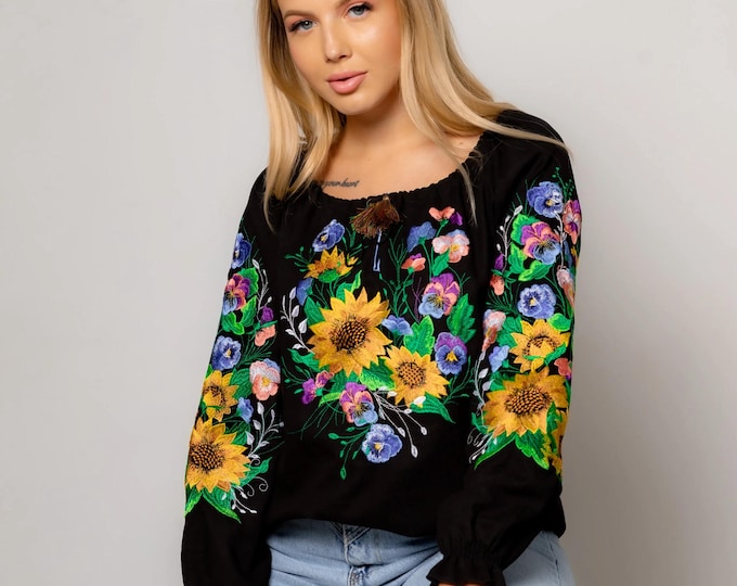 Ukrainian Embroidered Blouse for Women | Ethno Vintage Women's Vyshyvanka Shirt | Sorochka Vyshyta | Vyshyvanka Gift USA | Вишиванка (56)