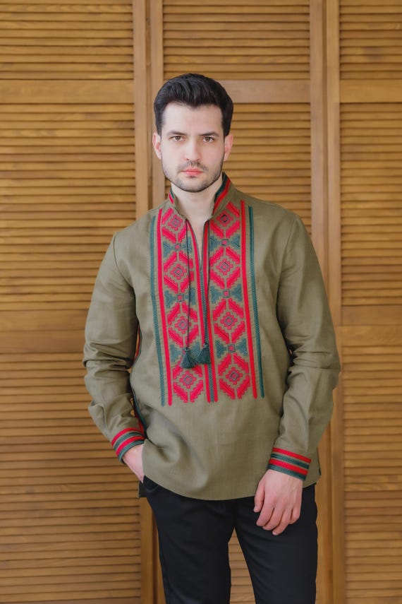 Ukrainian Vyshyvanka | Men's Embroidered Shirt | Вишиванка | Ukraine Vintage Sorochka Gift for Him | Handmade Ukrainian Clothing (20)