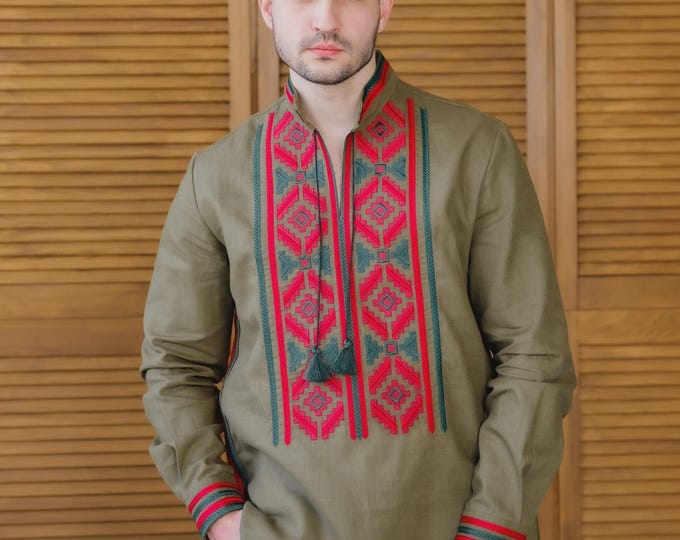 Ukrainian Vyshyvanka | Men's Embroidered Shirt | Вишиванка | Ukraine Vintage Sorochka Gift for Him | Handmade Ukrainian Clothing (20)