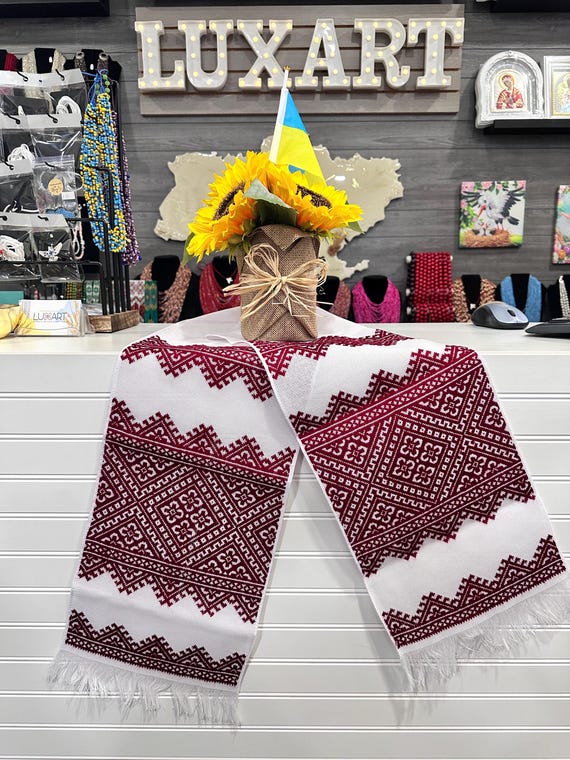 Ukrainian Embroidered Rushnyk Wedding Towel | Traditional Handmade Wedding Ceremony Towel | In Stock in USA | Вишитий Рушник