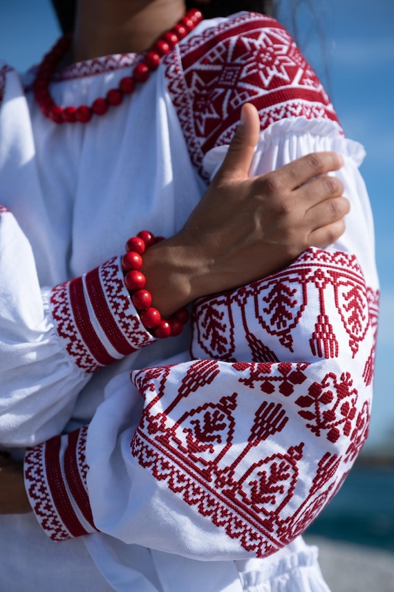 Embroidered Ukrainian Dress | Vyshyvanka Style Dress with Traditional Embroidery | Handmade Boho Chic Outfit